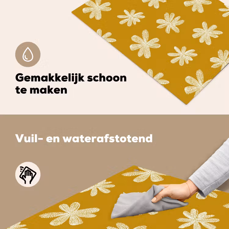 Bloem - Speels - Okergeel Inductie beschemer met haakjes klein 777 -ky-schoon-nl