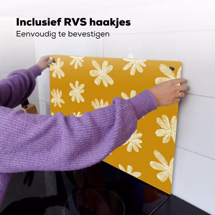 Bloem - Speels - Okergeel Inductie beschemer met haakjes klein 777 -ky-ophangen-nl