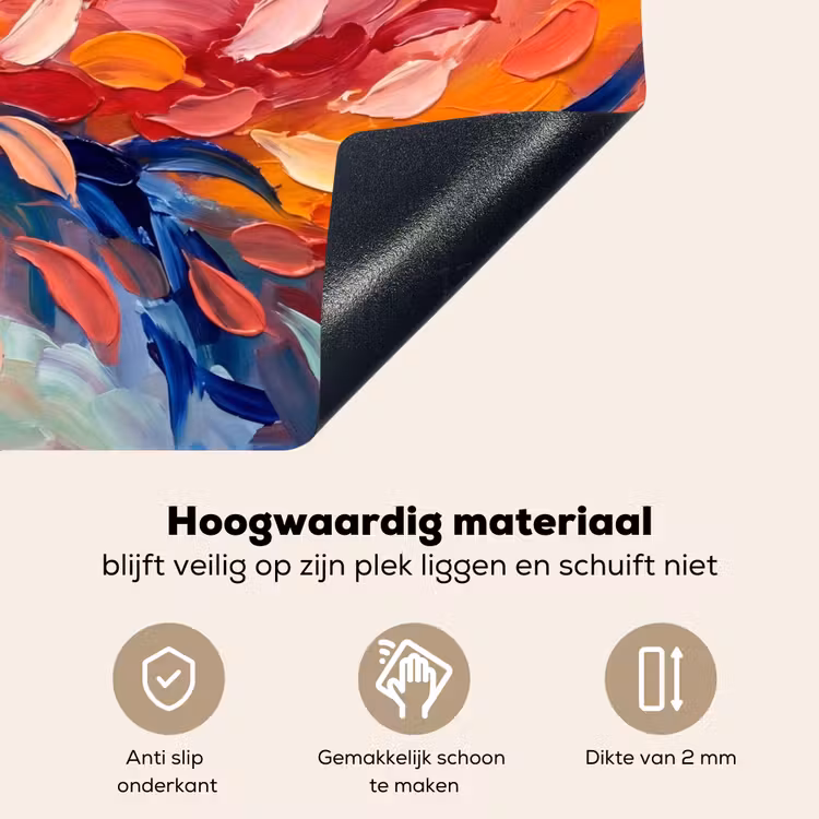 Bloemen - Abstract - Kunst - Modern Inductie beschemer met haakjes klein -ky-onderkant-nl