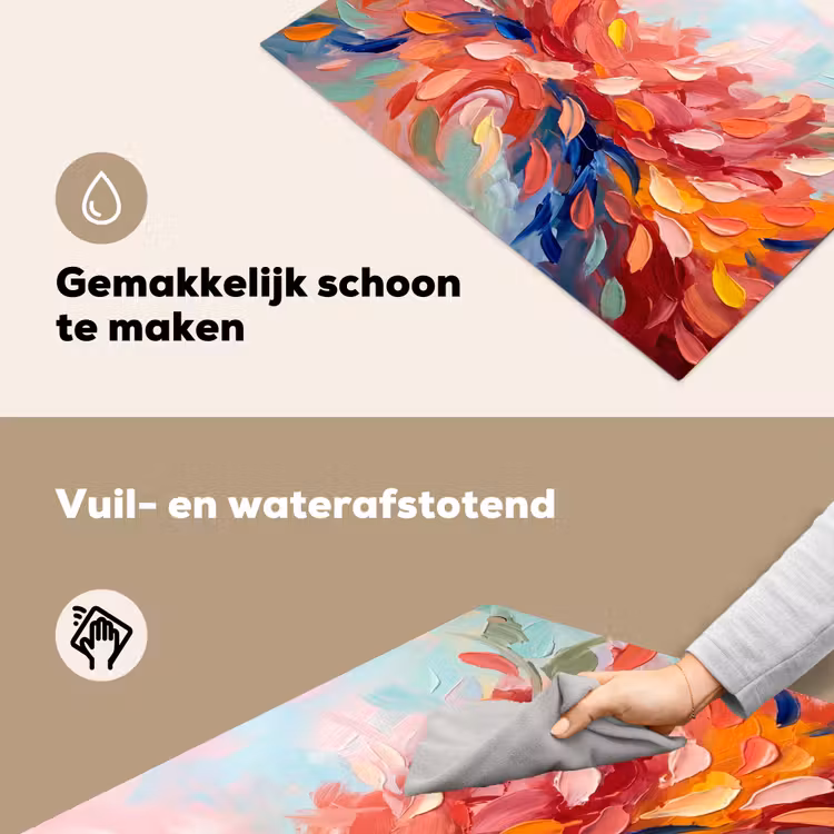 Bloemen - Abstract - Kunst - Modern Inductie beschemer met haakjes klein -ky-schoon-nl