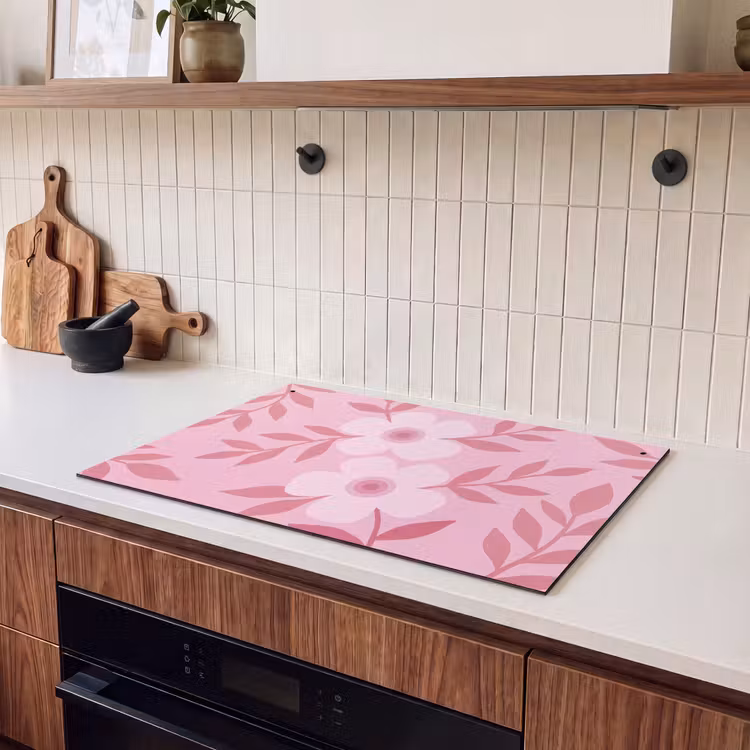 Bloemen - Abstract - Modern - Roze - Natuur Inductie beschemer met haakjes klein -sfeer1