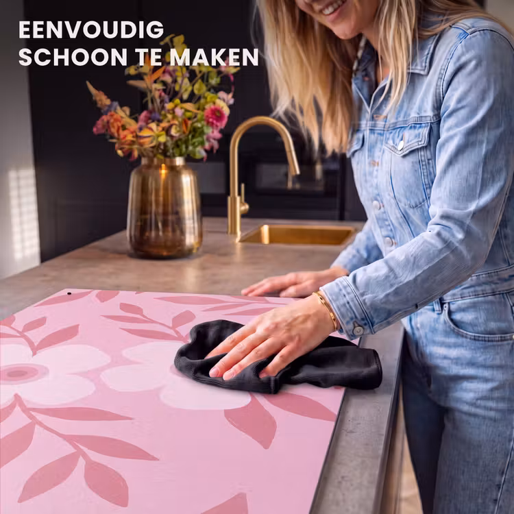 Bloemen - Abstract - Modern - Roze - Natuur Inductie beschemer met haakjes klein -ky-schoon-nl