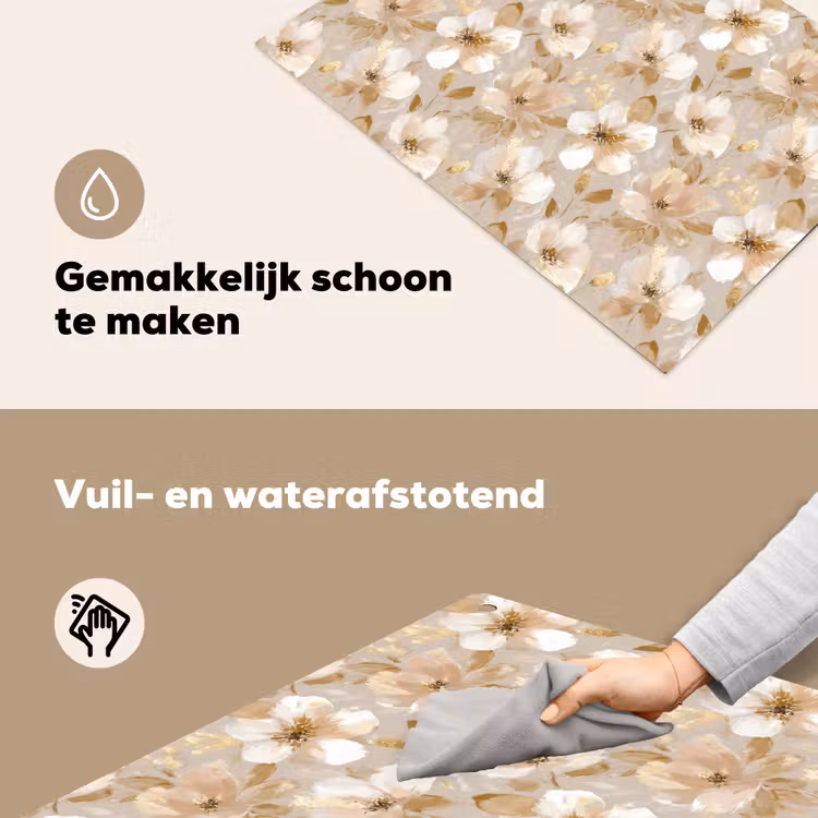 Bloemen - artistiek - Goud Inductie beschemer met haakjes klein 777 -ky-schoon-nl