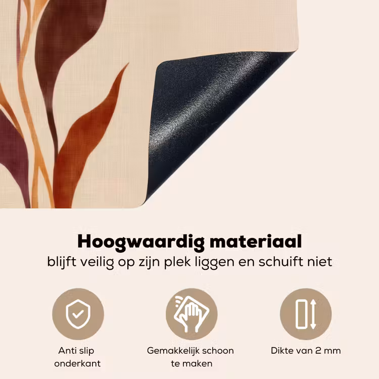 Bloemen - Blaadjes - Minimalistisch - Roze Inductie beschemer met haakjes klein -ky-onderkant-nl