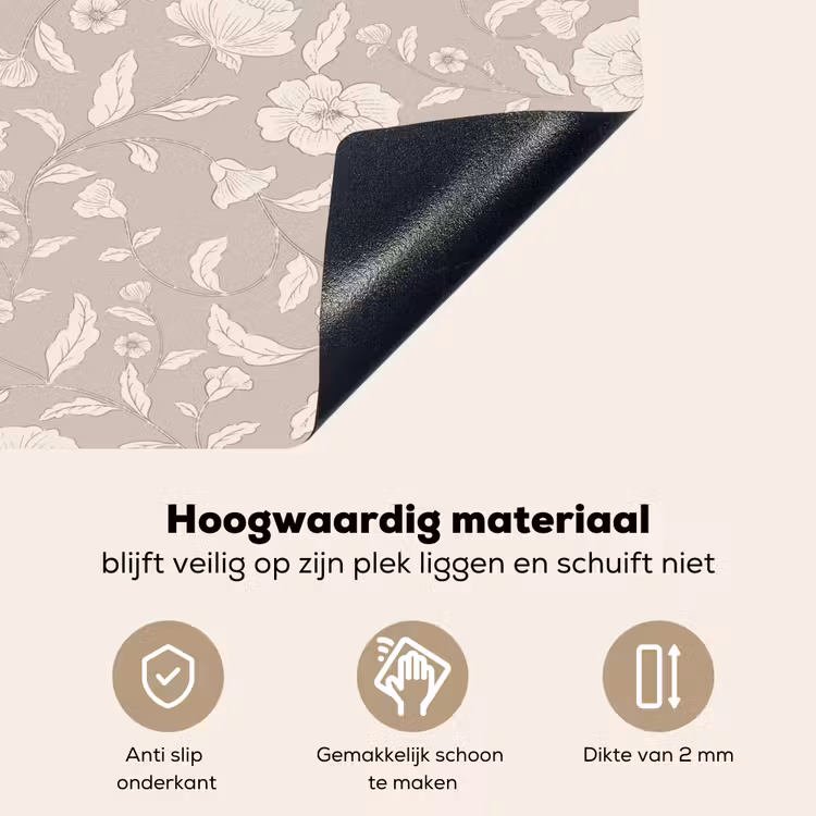 Bloemen - Blaadjes - Patroon Inductie beschemer met haakjes klein 777 -ky-onderkant-nl