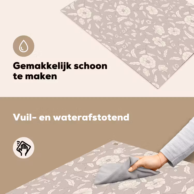Bloemen - Blaadjes - Patroon Inductie beschemer met haakjes klein 777 -ky-schoon-nl