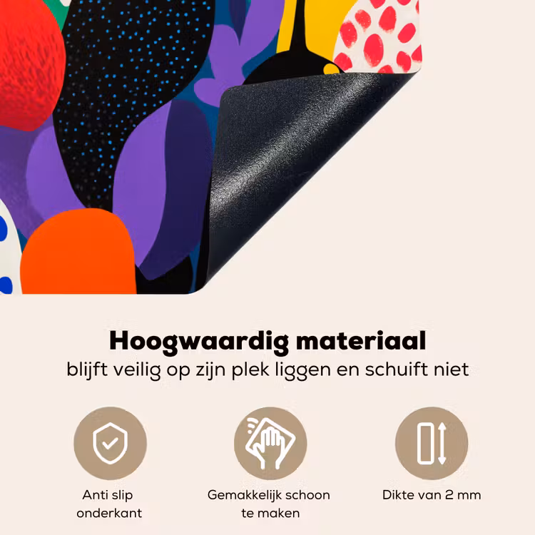 Bloemen - Bladeren - Abstract - Rood Inductie beschemer met haakjes klein -ky-onderkant-nl