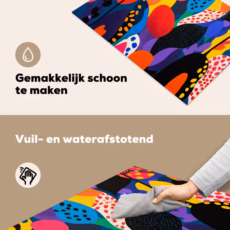 Bloemen - Bladeren - Abstract - Rood Inductie beschemer met haakjes klein -ky-schoon-nl