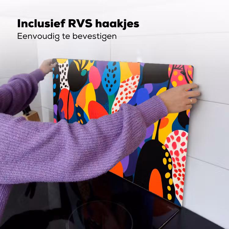 Bloemen - Bladeren - Abstract - Rood Inductie beschemer met haakjes klein -ky-ophangen-nl