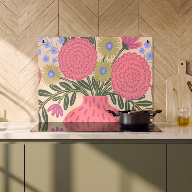 Bloemen - Boeket - Natuur - Abstract - Roze Inductie beschemer met haakjes klein -sfeer2