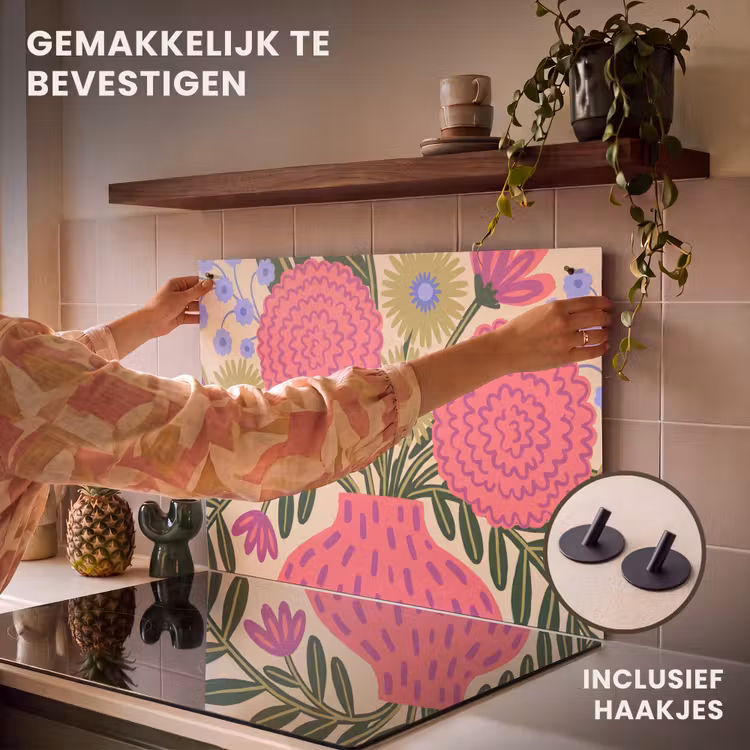 Bloemen - Boeket - Natuur - Abstract - Roze Inductie beschemer met haakjes klein -ky-ophangen-nl