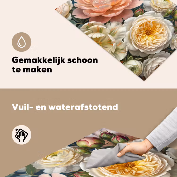 Bloemen - Boeket - Natuur - Klassiek - Kleurrijk Inductie beschemer met haakjes klein -ky-schoon-nl