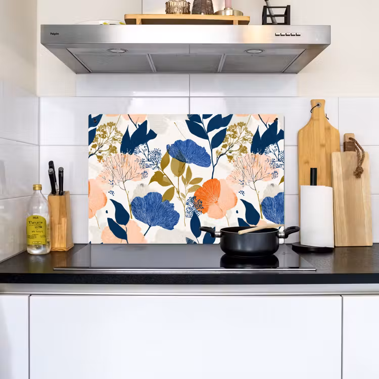 Bloemen - Botanisch - Kleurrijk Inductie beschemer met haakjes klein 777 -sfeer2
