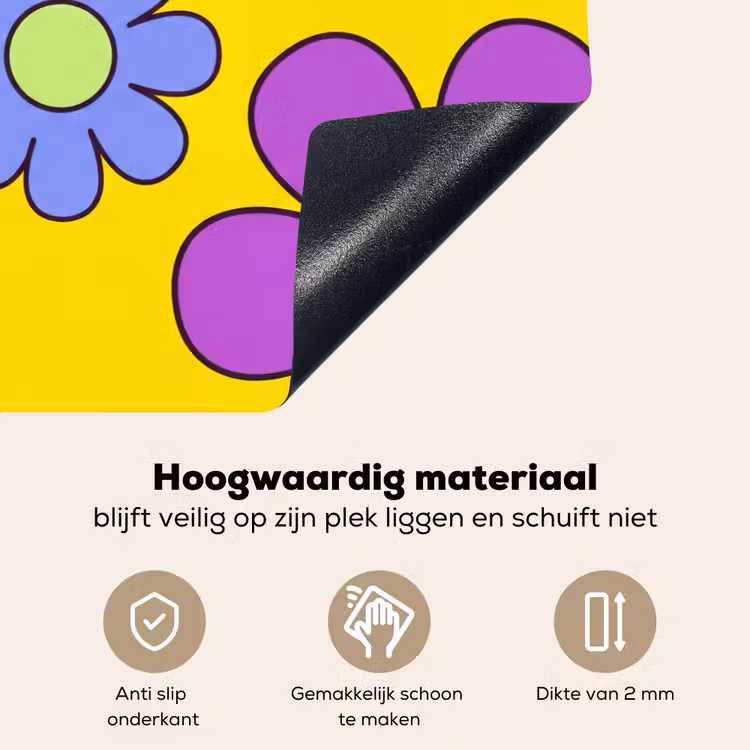 Bloemen - Illustratie - Kleurrijk Inductie beschemer met haakjes klein -ky-onderkant-nl