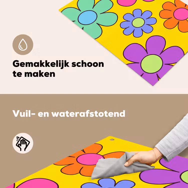 Bloemen - Illustratie - Kleurrijk Inductie beschemer met haakjes klein -ky-schoon-nl