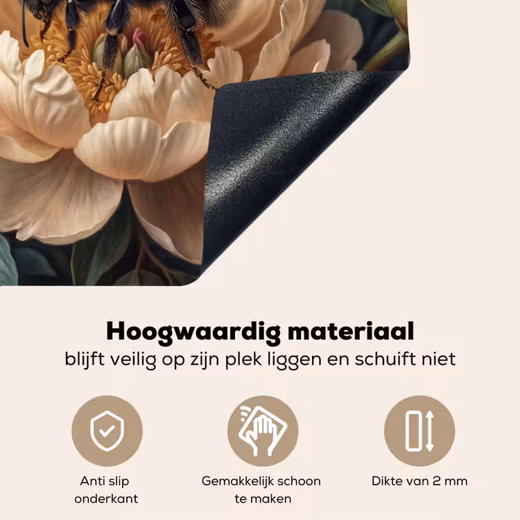 Bloemen - Insect - Natuur - Roze Inductie beschemer met haakjes klein -ky-onderkant-nl