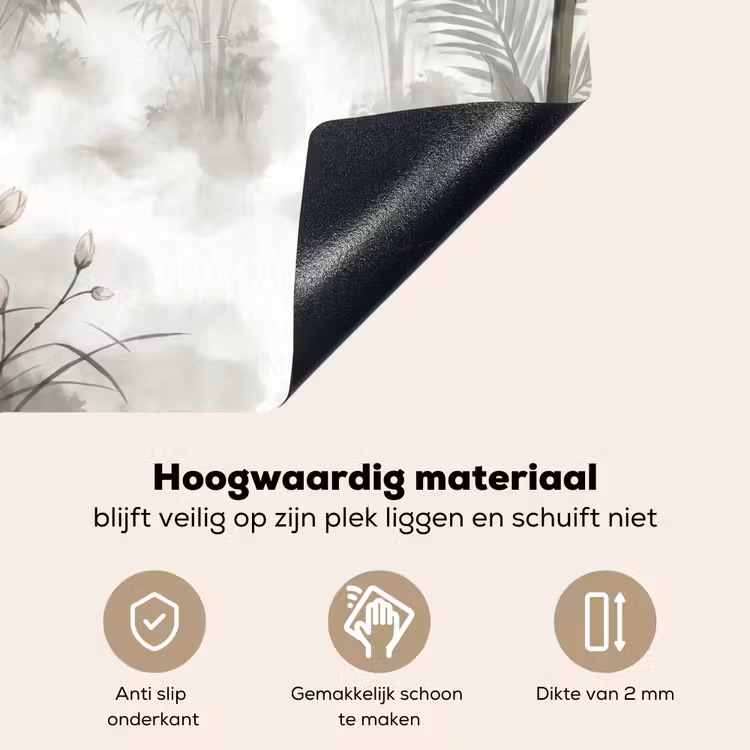 Bloemen - Knop - Tuin - Illustratie - Wit Inductie beschemer met haakjes klein -ky-onderkant-nl