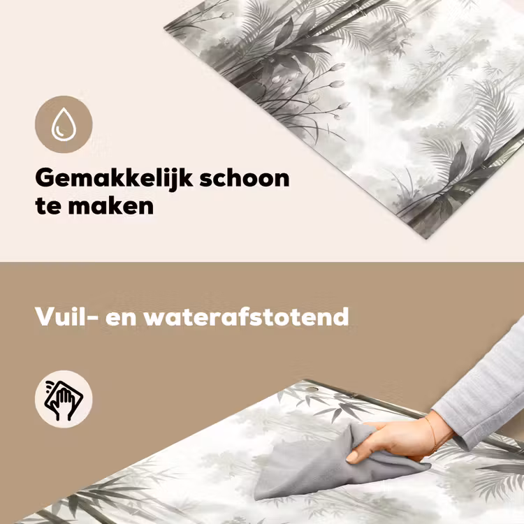 Bloemen - Knop - Tuin - Illustratie - Wit Inductie beschemer met haakjes klein -ky-schoon-nl