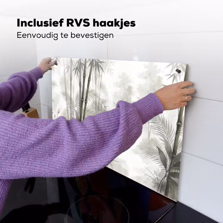 Bloemen - Knop - Tuin - Illustratie - Wit Inductie beschemer met haakjes klein -ky-ophangen-nl