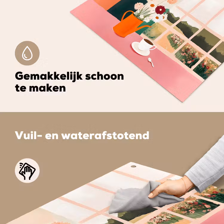 Bloemen - Koffie - Raam Inductie beschemer met haakjes klein -ky-schoon-nl