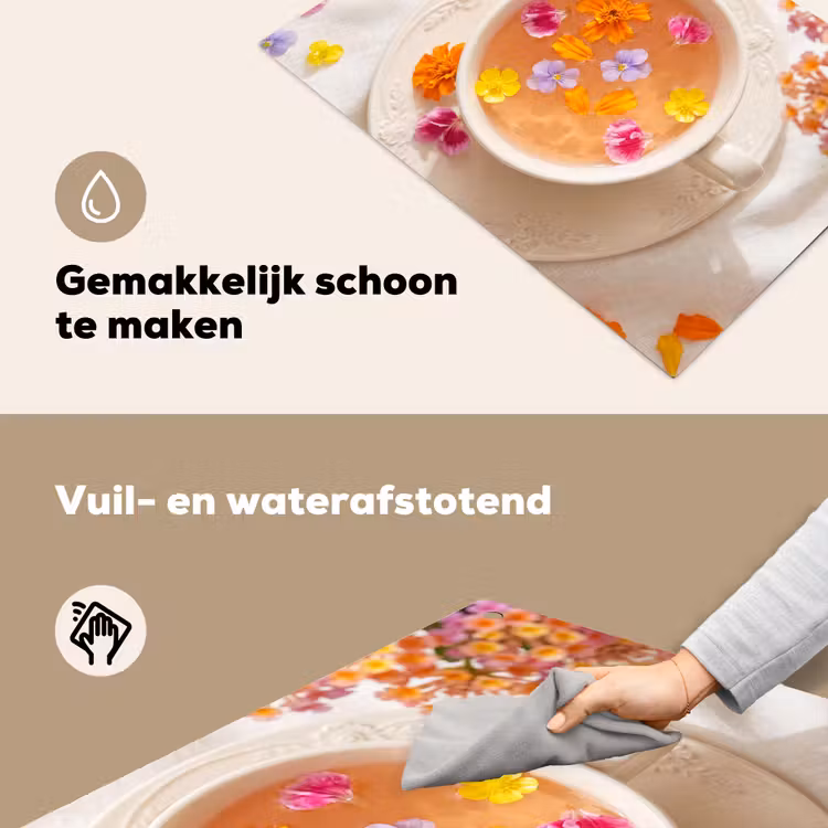 Bloemen - Kop - Natuur - Kleurrijk - Zomer Inductie beschemer met haakjes klein -ky-schoon-nl