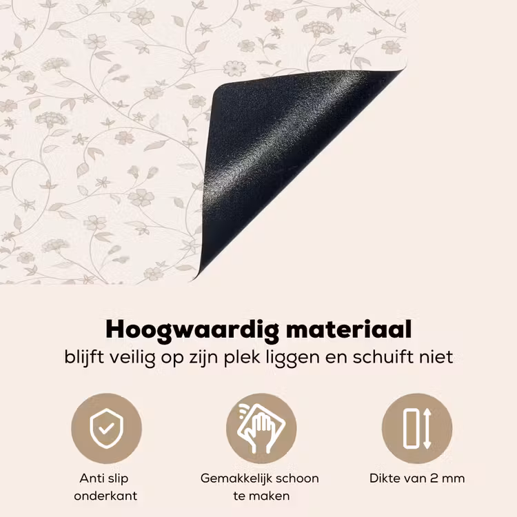 Bloemen - Motief - Zacht Inductie beschemer met haakjes klein 777 -ky-onderkant-nl