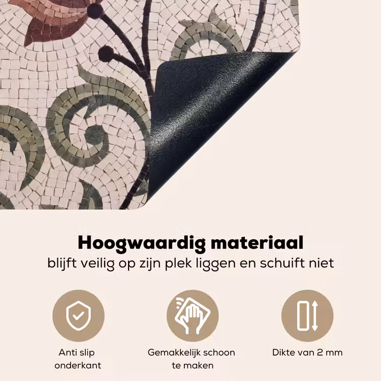 Bloemen - Mozaïek - Patroon - Abstract - Groen Inductie beschemer met haakjes klein -ky-onderkant-nl