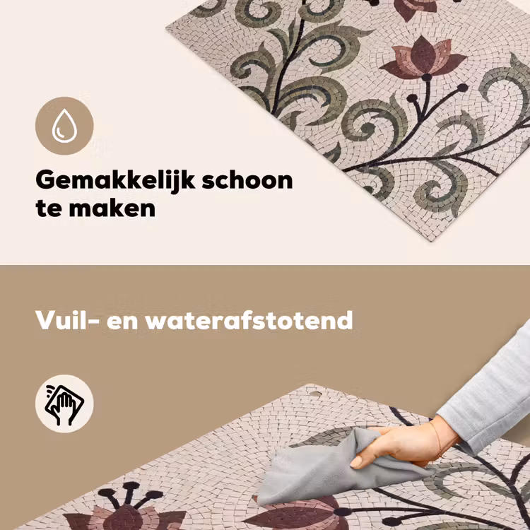 Bloemen - Mozaïek - Patroon - Abstract - Groen Inductie beschemer met haakjes klein -ky-schoon-nl