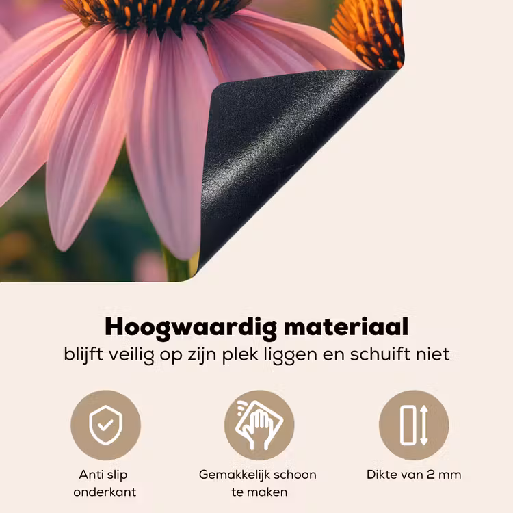 Bloemen - Paars - Bijen Inductie beschemer met haakjes klein -ky-onderkant-nl
