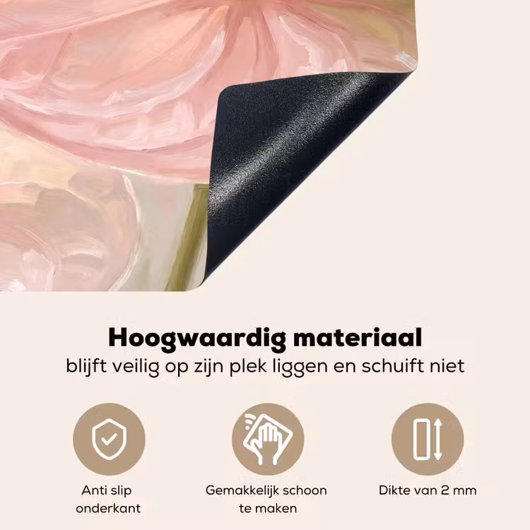 Bloemen - Pastel - Abstract - Natuur - Groen Inductie beschemer met haakjes klein -ky-onderkant-nl