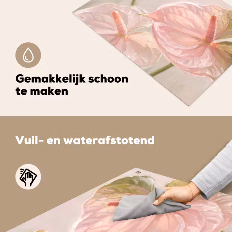 Bloemen - Pastel - Abstract - Natuur - Groen Inductie beschemer met haakjes klein -ky-schoon-nl
