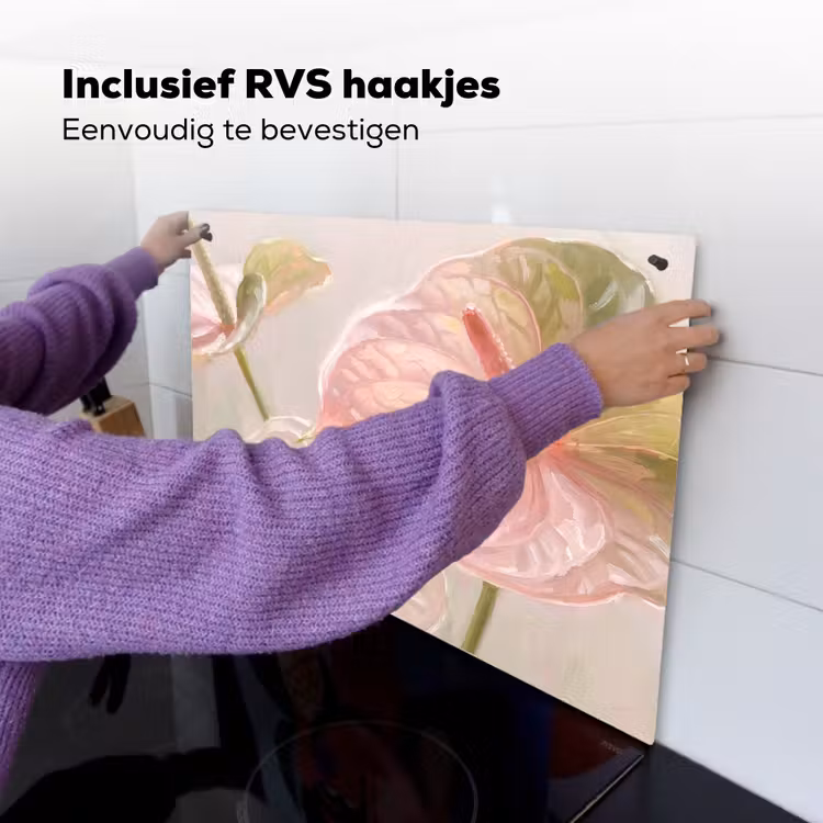 Bloemen - Pastel - Abstract - Natuur - Groen Inductie beschemer met haakjes klein -ky-ophangen-nl