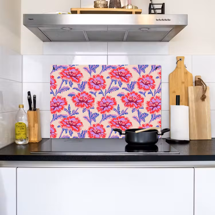 Bloemen - Patroon - Meerkleurig Inductie beschemer met haakjes klein 777 -sfeer2