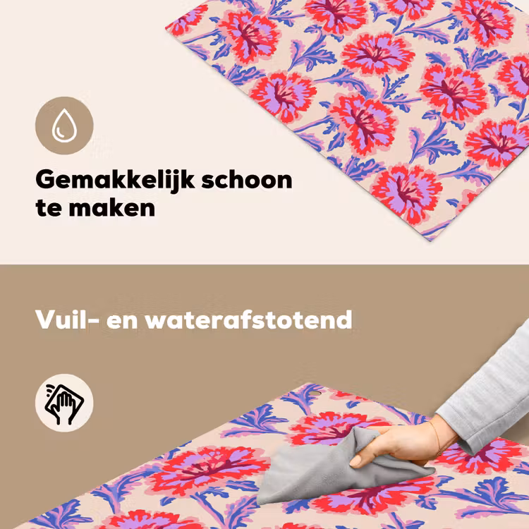 Bloemen - Patroon - Meerkleurig Inductie beschemer met haakjes klein 777 -ky-schoon-nl