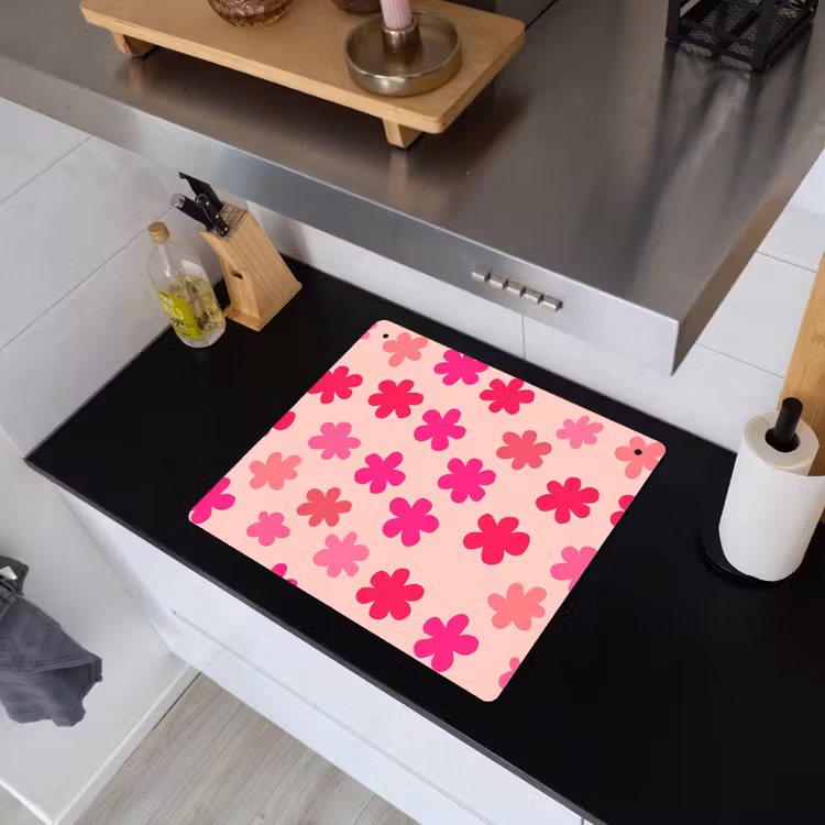 Bloemen - Patroon - Roze Inductie beschemer met haakjes middel -sfeer1