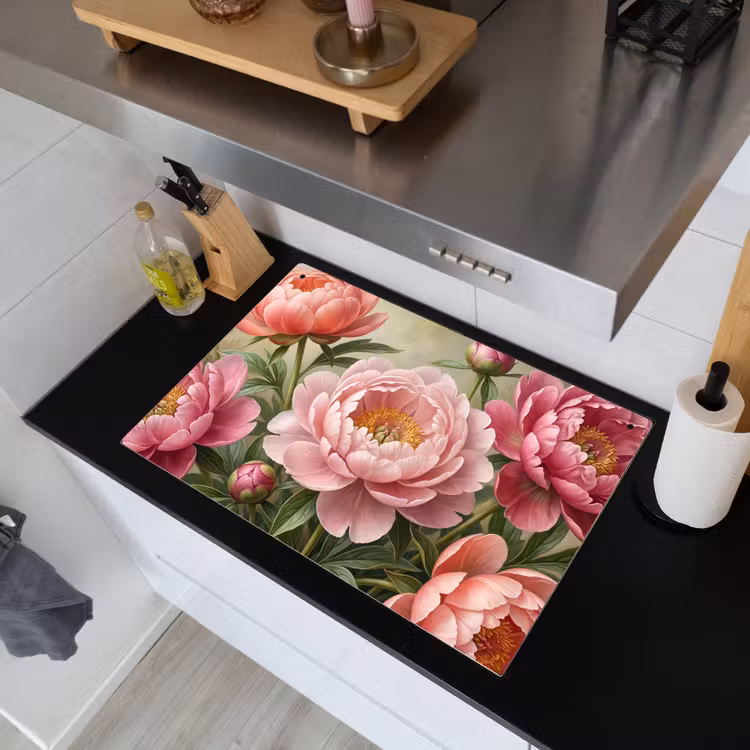 Bloemen - Roze - Klassiek - Gedetailleerd - Natuur Inductie beschemer met haakjes klein -sfeer1