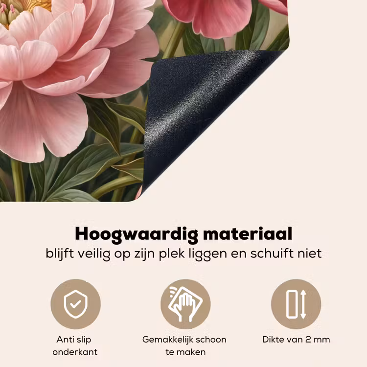 Bloemen - Roze - Klassiek - Gedetailleerd - Natuur Inductie beschemer met haakjes klein -ky-onderkant-nl