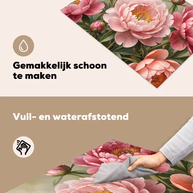 Bloemen - Roze - Klassiek - Gedetailleerd - Natuur Inductie beschemer met haakjes klein -ky-schoon-nl