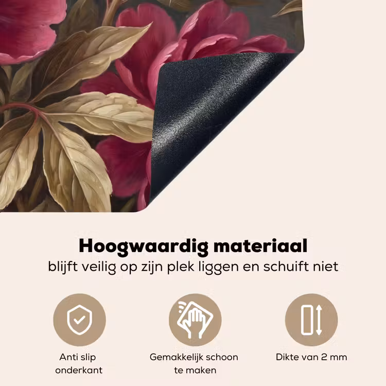 Bloemen - Roze - Klassiek - Natuur Inductie beschemer met haakjes klein -ky-onderkant-nl