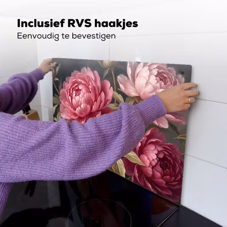 Bloemen - Roze - Klassiek - Natuur Inductie beschemer met haakjes klein -ky-ophangen-nl