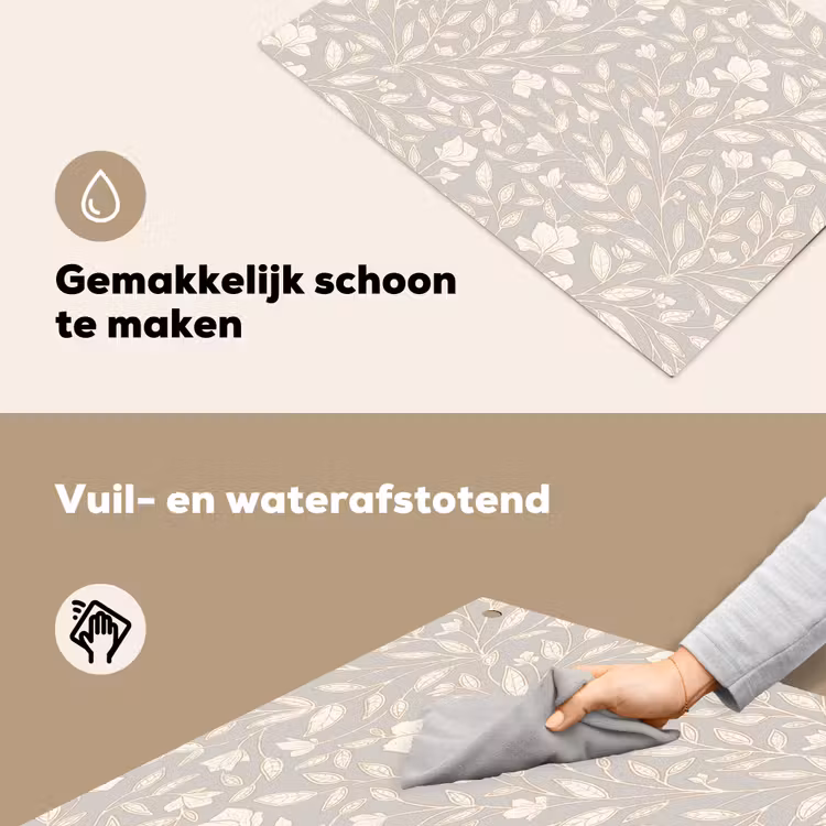 Bloemen - Steel - Blaadjes Inductie beschemer met haakjes klein 777 -ky-schoon-nl