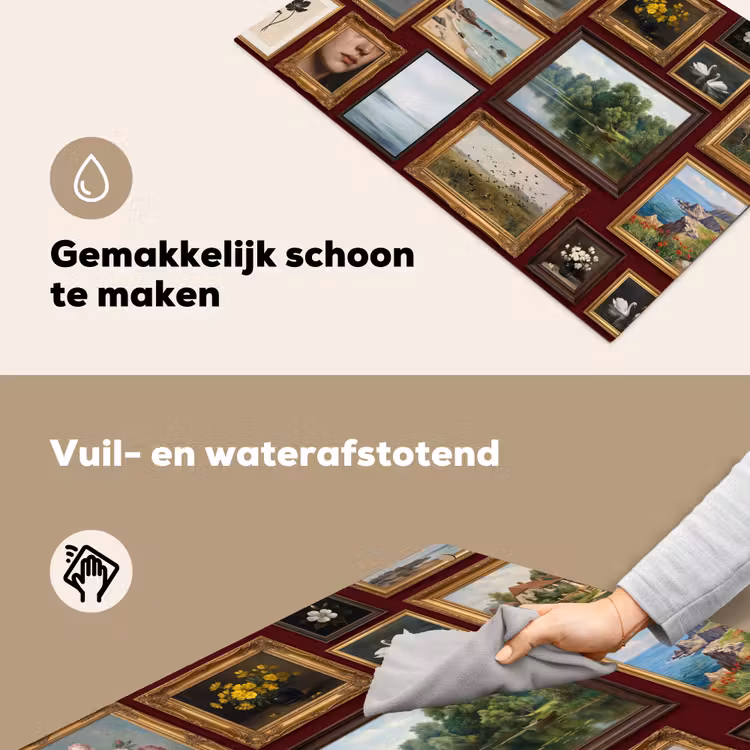 Bloemen - Vaas - Klassiek - Kunst - Rood Inductie beschemer met haakjes klein -ky-schoon-nl