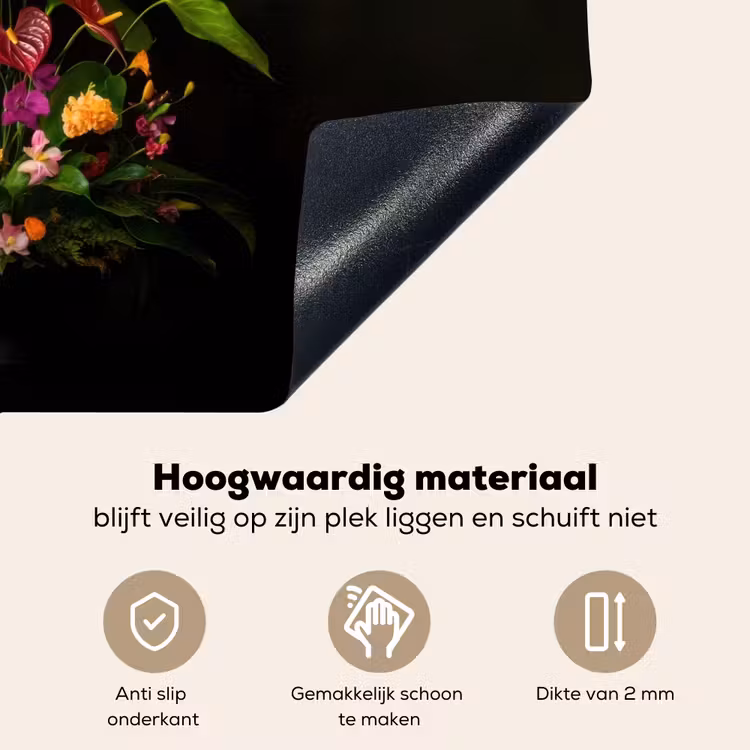 Bloemen - Vaas - Kleurrijk Inductie beschemer met haakjes klein -ky-onderkant-nl