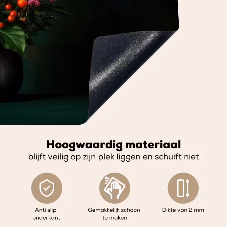Bloemen - Vaas - Zwart Inductie beschemer met haakjes klein -ky-onderkant-nl