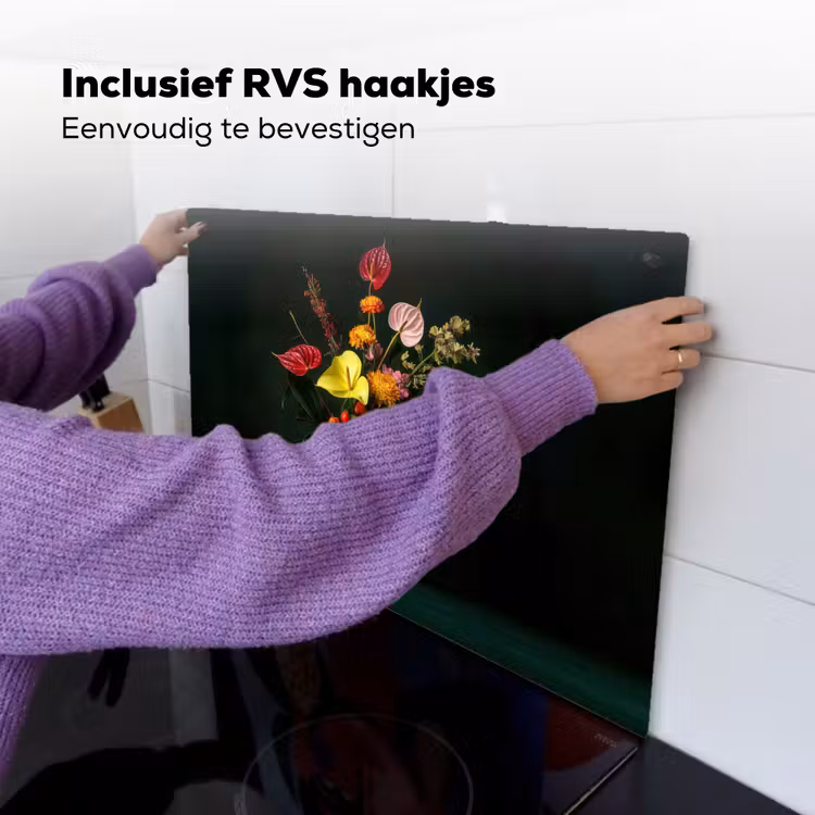 Bloemen - Vaas - Zwart Inductie beschemer met haakjes klein -ky-ophangen-nl