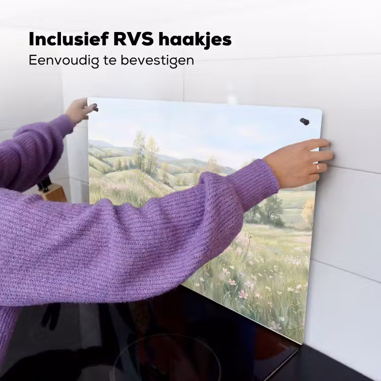 Bloemen veld - Bloemen - Groen Inductie beschemer met haakjes klein -ky-ophangen-nl