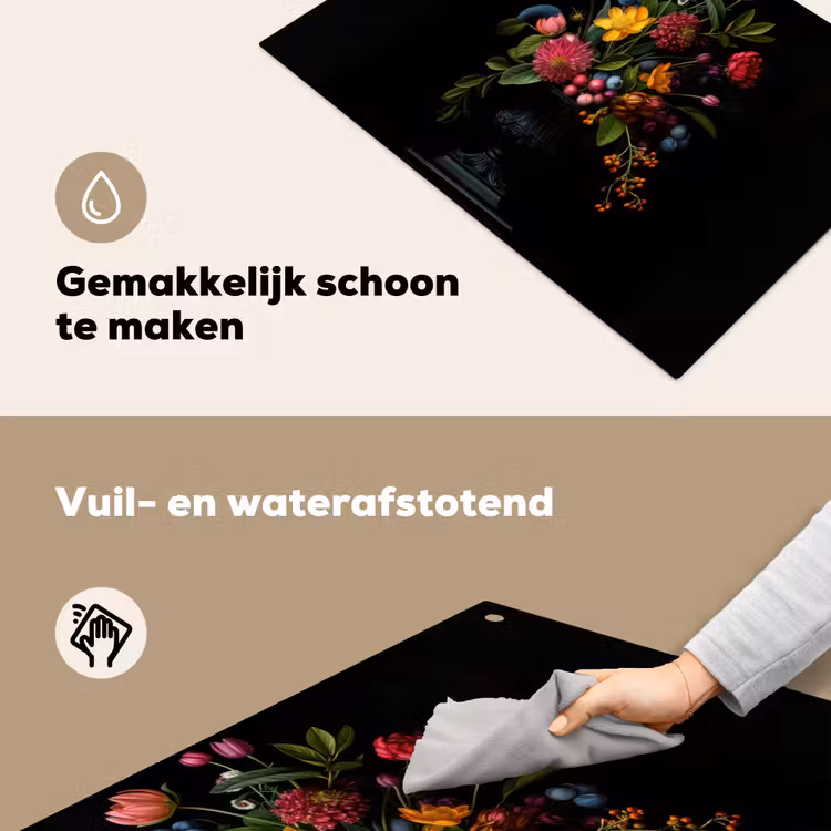 Bloemen - Vrolijk - Vaas Inductie beschemer met haakjes klein -ky-schoon-nl