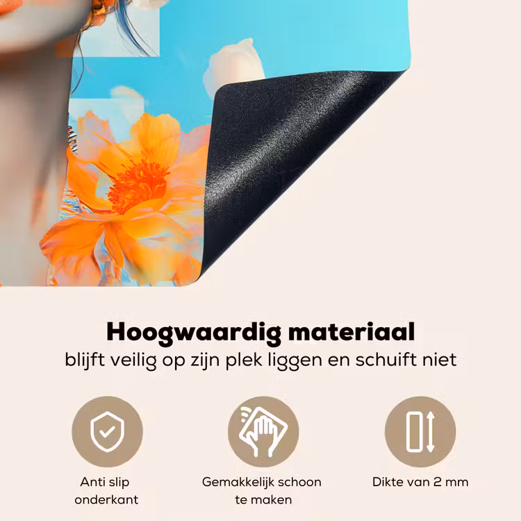 Bloemen - Vrouw - Zonnebril - Blauw Inductie beschemer met haakjes klein -ky-onderkant-nl
