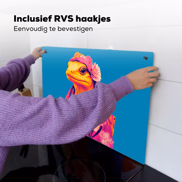 Bloemenkrans - Hagedis - Kimono - Paars Inductie beschemer met haakjes klein -ky-ophangen-nl