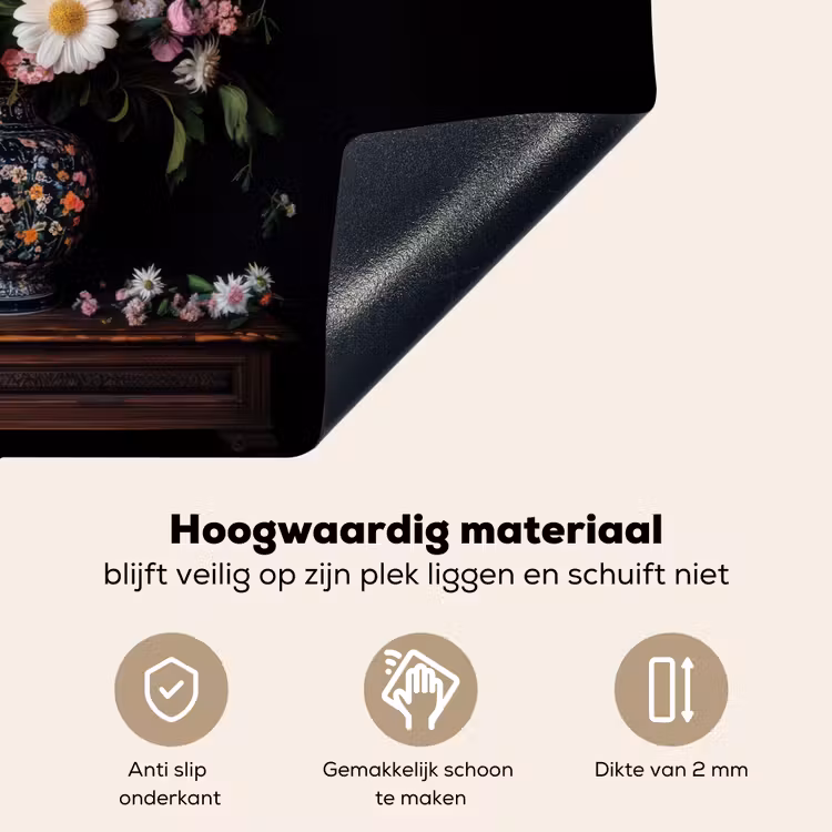 Bloemenvaas - Hout - Bloemen - Boeket Inductie beschemer met haakjes klein -ky-onderkant-nl
